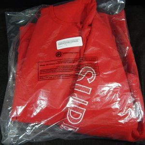 Supreme Sleeve Embroidery Hooded Sweatshirt Red (L) SS18